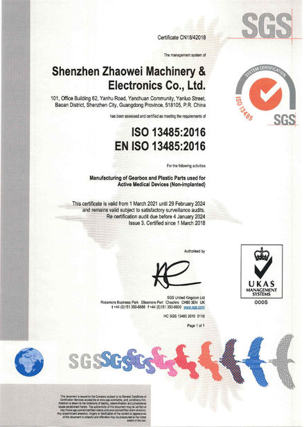 Китай Shenzhen ZhaoWei Machinery &amp; Electronics Co. Ltd. Сертификаты